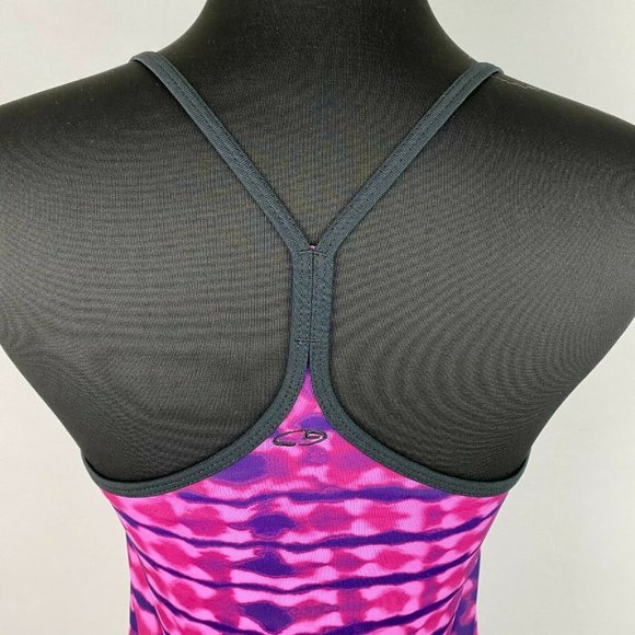 C9 By Champion S Pink Purple Black Patterned Built In Bra Activewear Tank - Picture 6 of 10